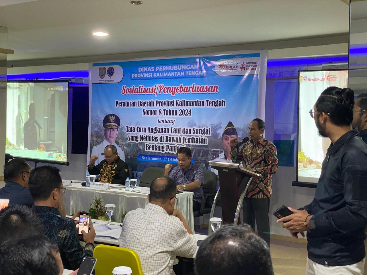 Dinas Perhubungan Prov. Kalteng Selenggarakan Sosialisasi Peraturan Daerah Provinsi Kalimantan Tengah Nomor 8 Tahun 2024
