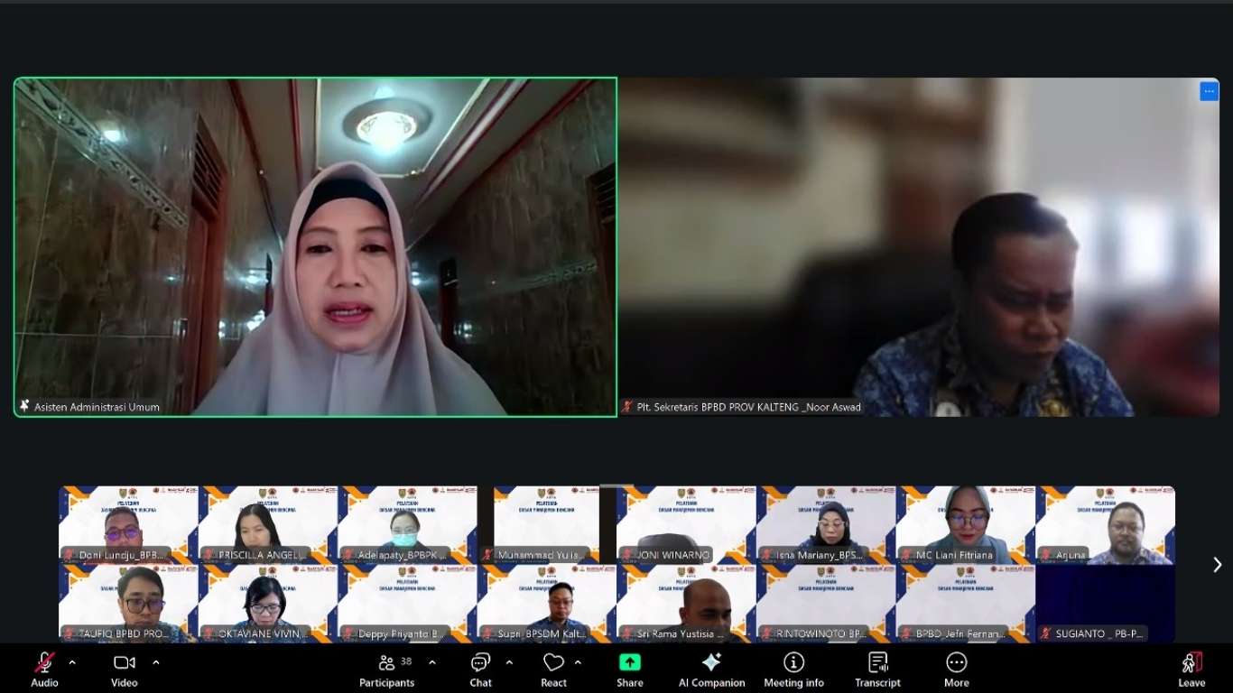 BPBD Prov. Kalteng Gelar Diklat Dasar Manajemen Bencana Secara E-Learning