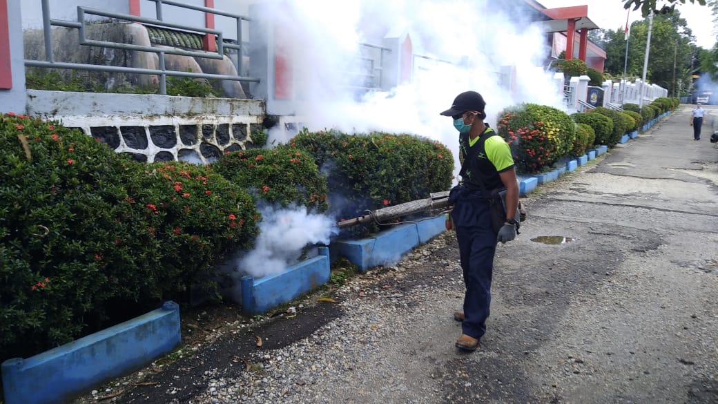 Lapas Muara Teweh Diberikan Fogging Untuk Antisipasi Penyebaran Nyamuk Demam Berdarah 