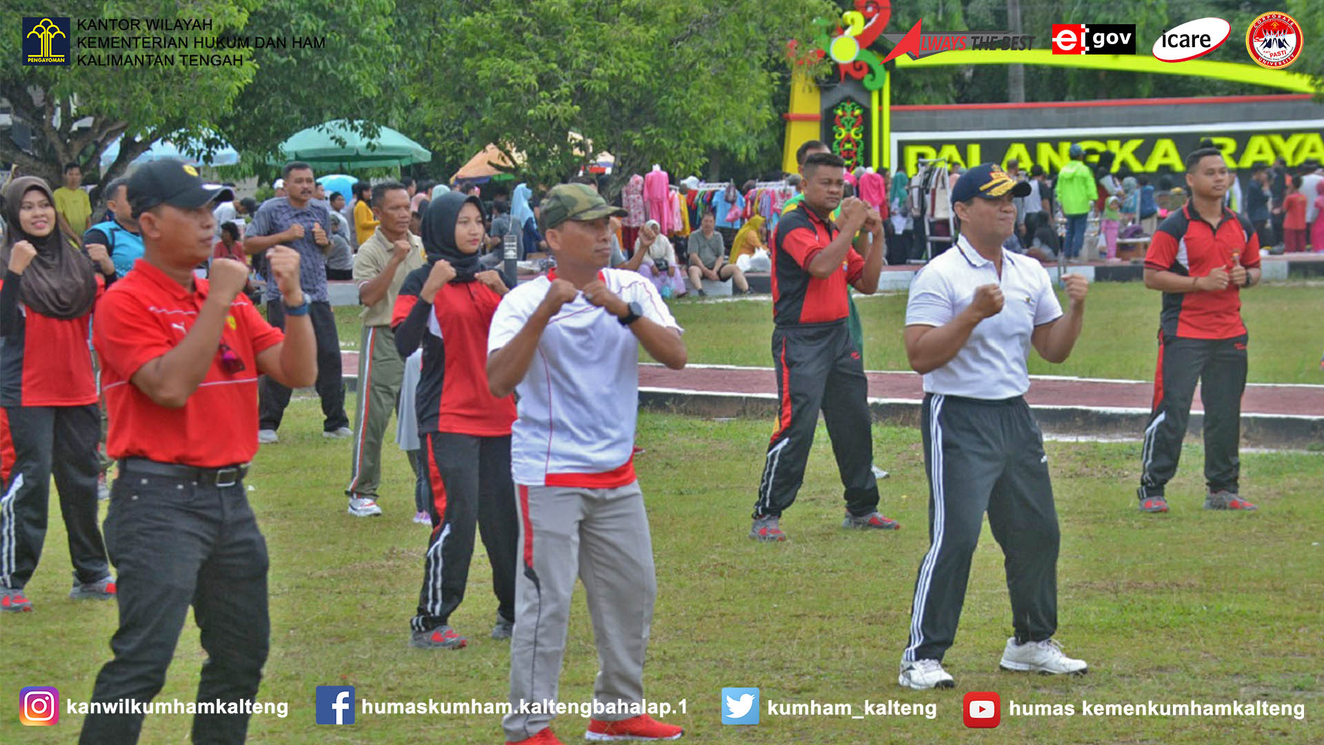 Kakanwil Ikuti Giat Senam Bersama Les Mills oleh Korem 102/Pjg