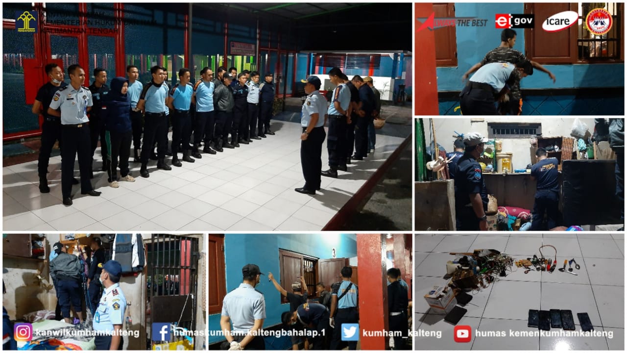 UPT Lapas dan Rutan Se-Kalteng Gelar Razia Serentak