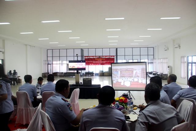 Sekjen Kemenkumham RI Coffe Morning Bersama Jajaran Kanwil Kemenkumham Kalteng Melalui Media Telenconference