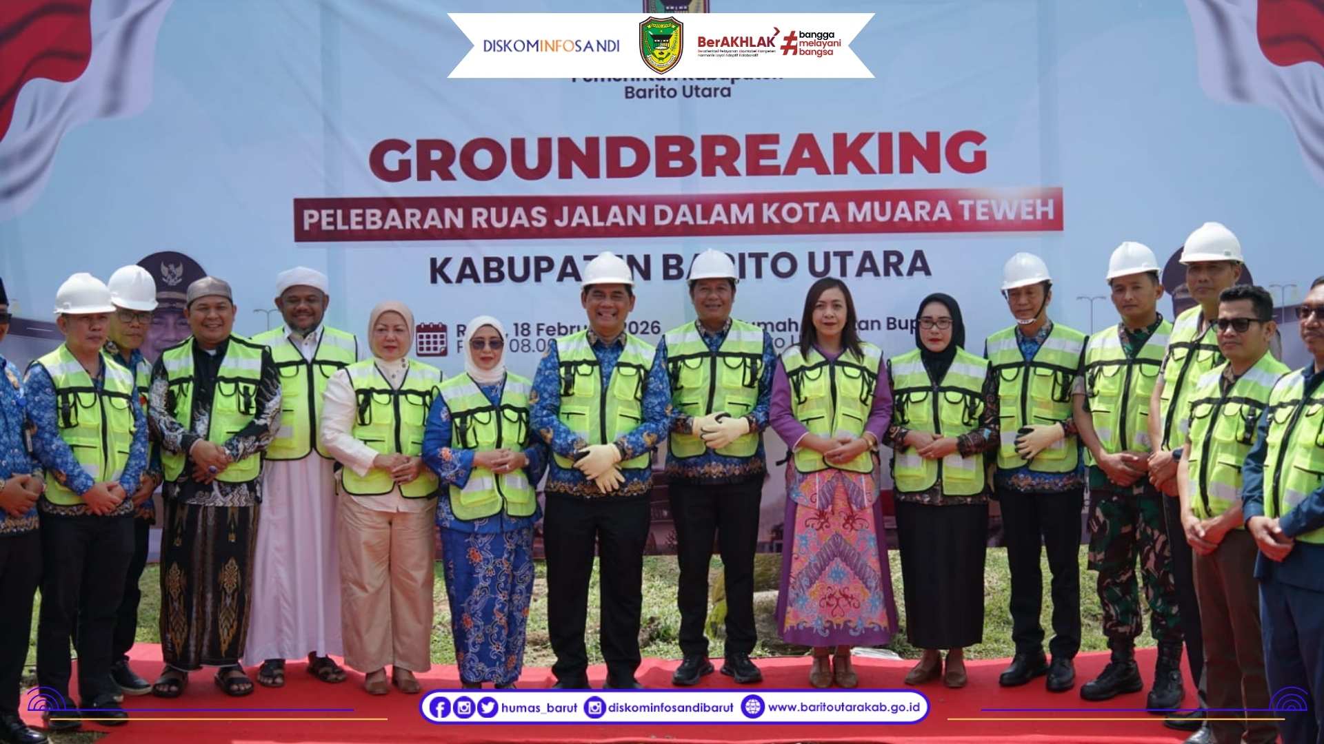 Dukung Peningkatan Infrastruktur, Ketua TP PKK Barito Utara Hadiri Groundbreaking Pelebaran Jalan Muara Teweh