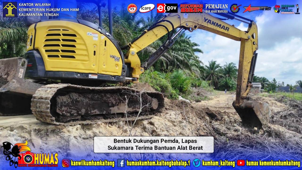 Bentuk Dukungan Pemda, Lapas Sukamara Terima Bantuan Alat Berat