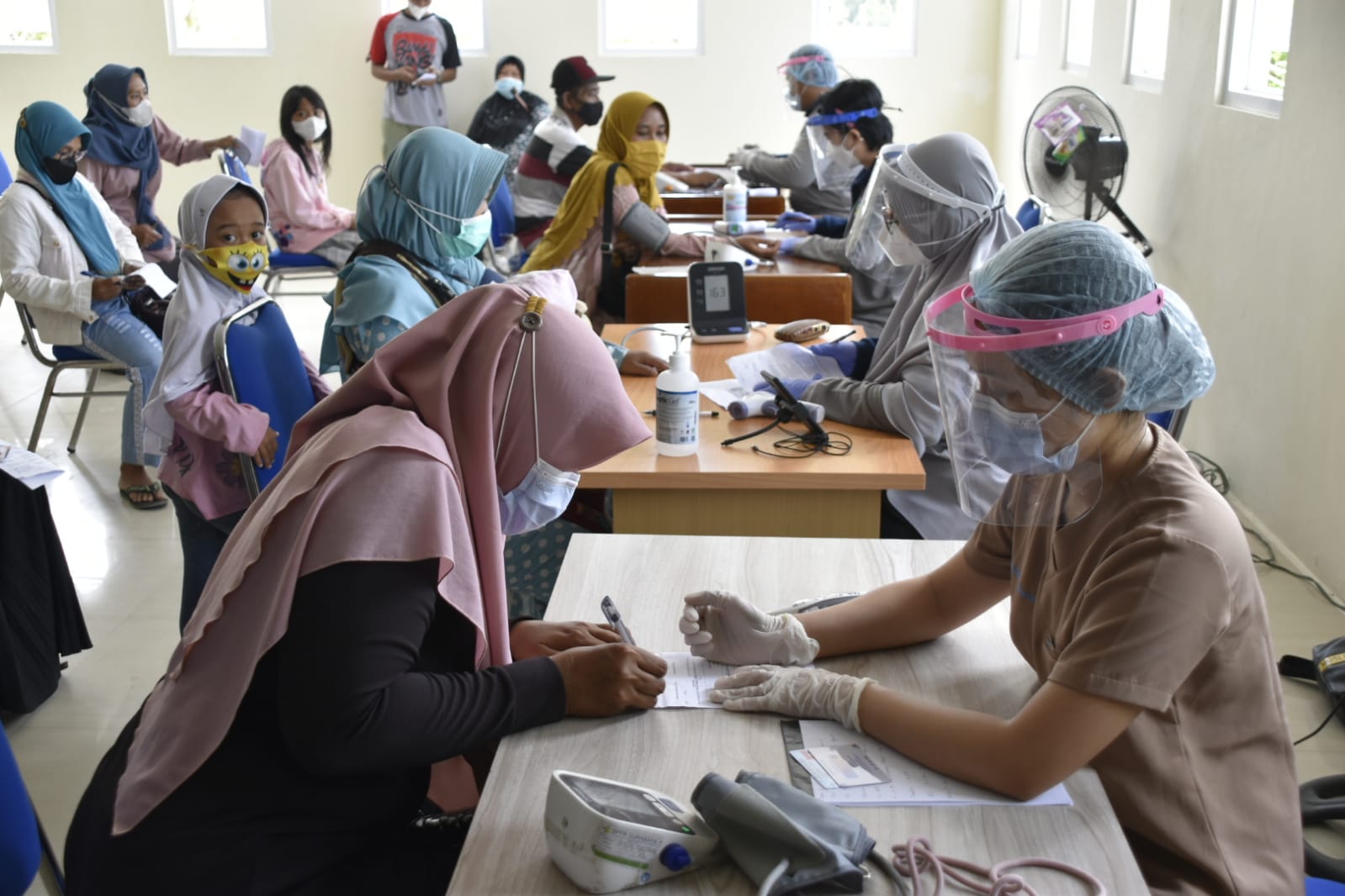 Masyarakat Antusias Ikuti Vaksinasi Covid-19 di Puskesmas Madurejo Pangkalan Bun