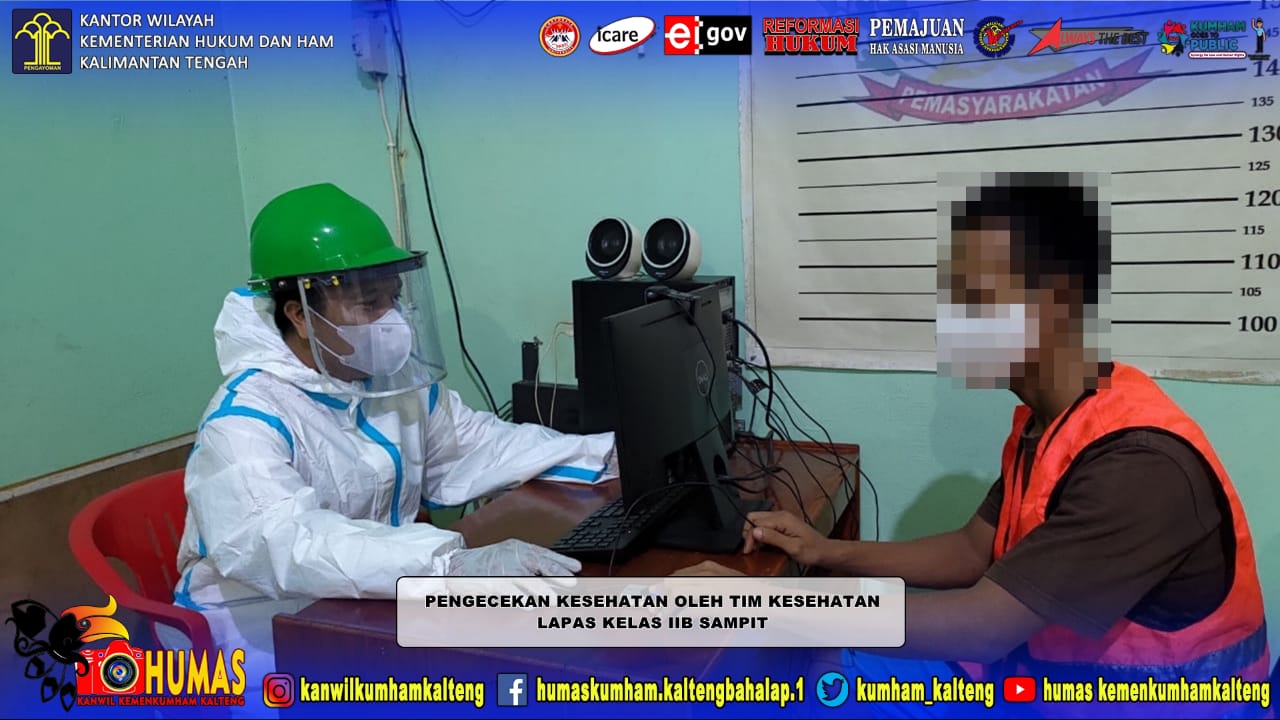 Lapas Sampit Kembali Terapkan Prokes Dalam Menerima Tahanan Baru 