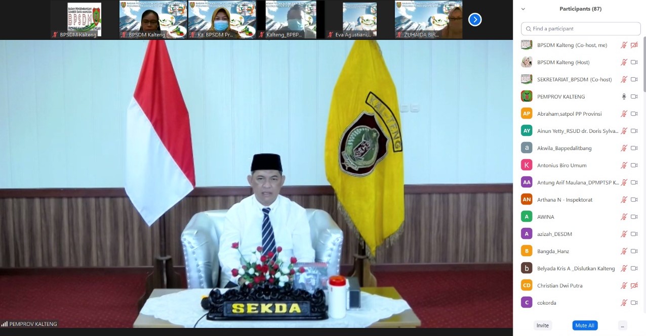 Pembukaan Diklat Perencanaan Pembangunan Daerah Pemerintah Provinsi Kalimantan Tengah