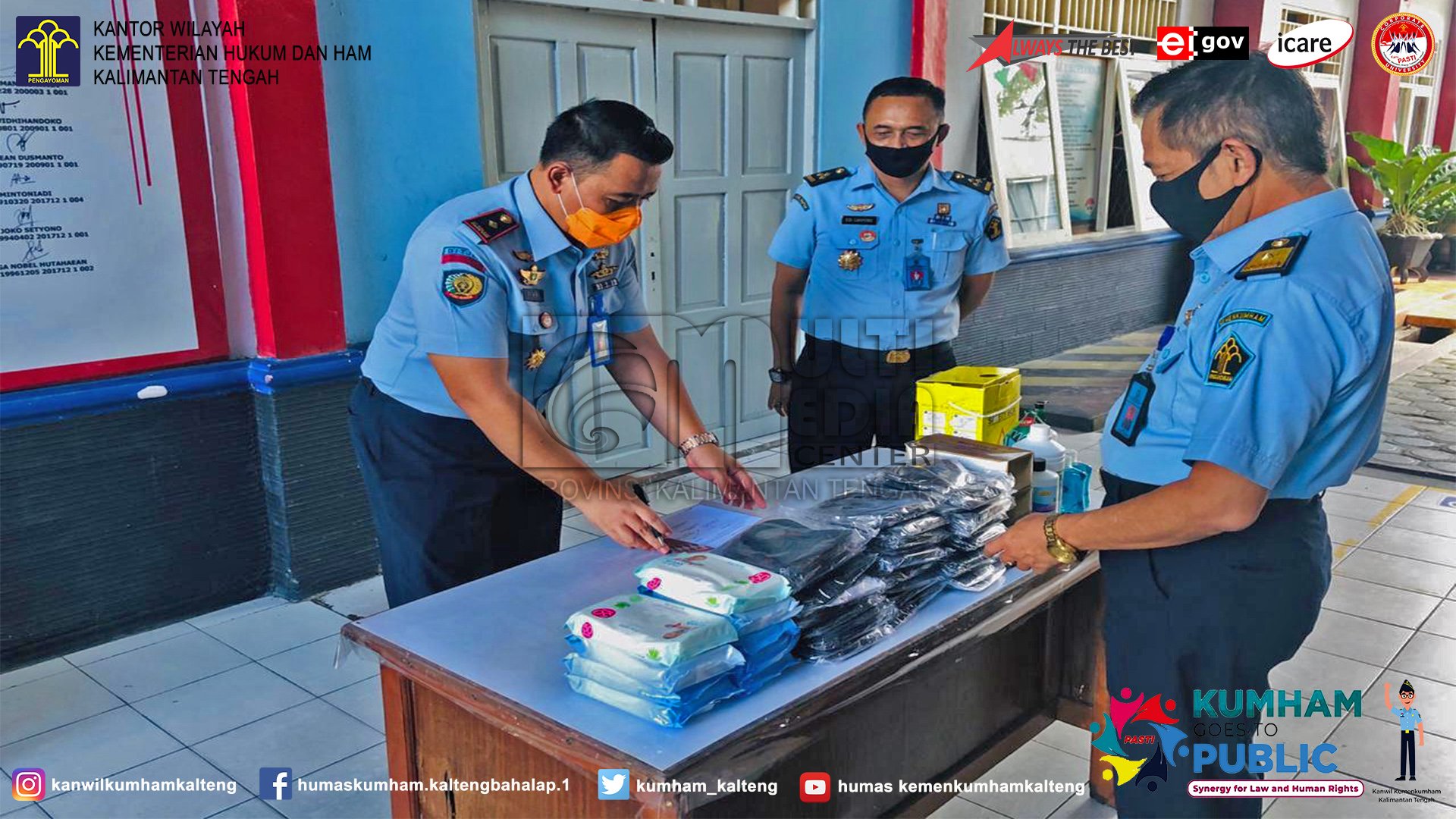 Cegah Penyebaran Virus Covid-19, Rutan Palangka Raya Dapat Bantuan Alat Pelindung Diri (APD) dari Kanwil Kemenkumham Kalteng