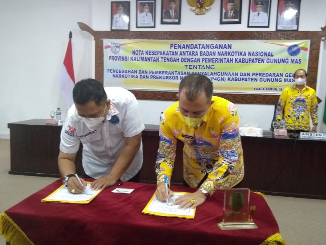 Dengan Nota Kesepakatan, P4GN di Kabupaten Gumas Semakin Baik dan Terpadu