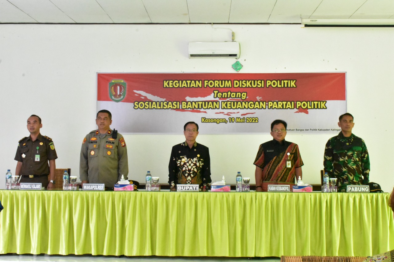 Forum Diskusi Politik Tentang Sosialisasi Bantuan Keuangan Partai Politik Kabupaten Katingan Tahun 2022 
