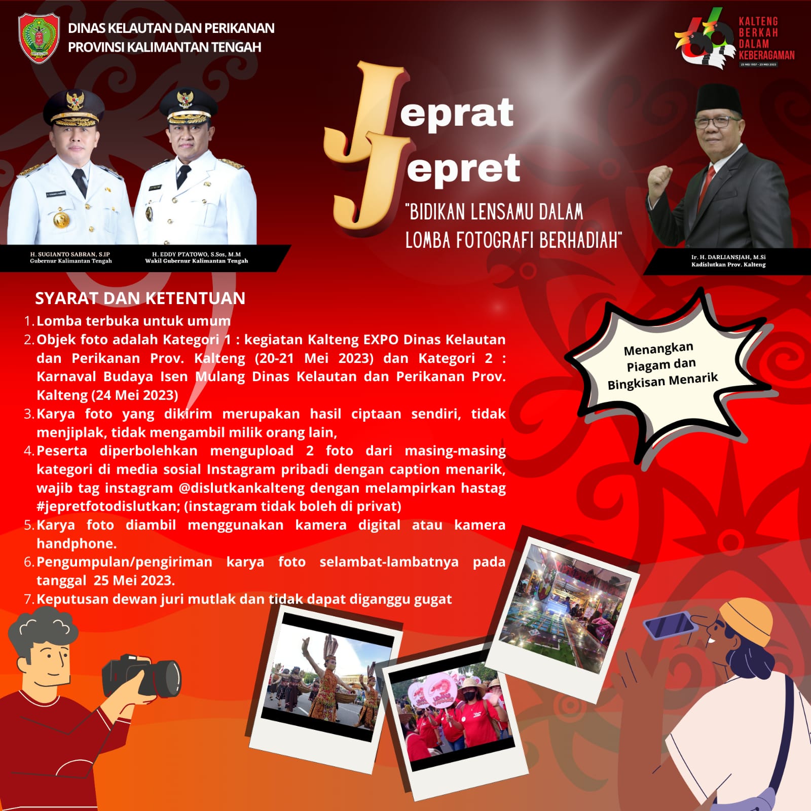 Dislutkan Kembali Gelar Lomba Fotografi untuk Meriahkan Harjad Kalteng