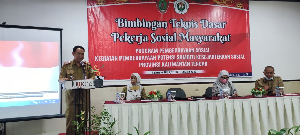 Dinas Sosial Prov. Kalteng Adakan Bimtek untuk Pekerja Sosial Masyarakat se-Kalteng