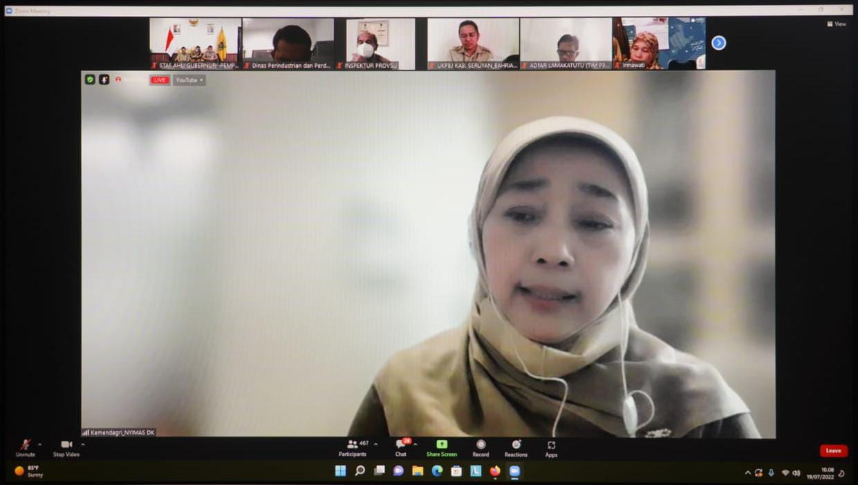 Sahli Gubernur Kalteng Bidang Ekonomi, Keuangan, dan Pembangunan Yuas Elko Hadiri Pertemuan Pembahasan Progres Pemerintah Daerah Dalam Melakukan Percepatan P3DN 