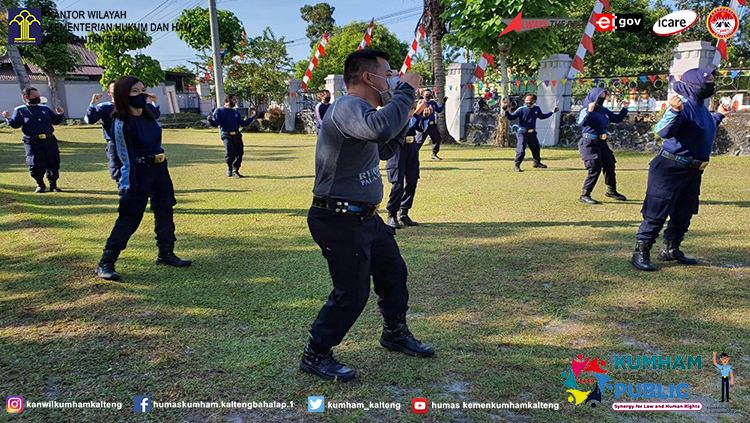 Jaga Imun Tubuh, Kepala Rupbasan Kelas I Palangka Raya Ajak Pegawainya Senam Pagi