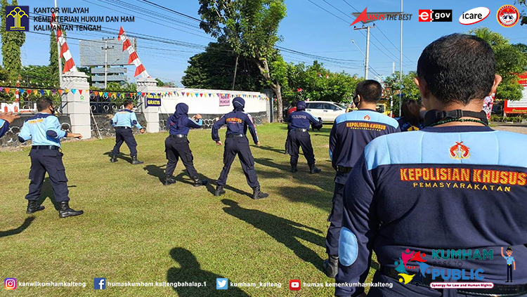 Jaga Imun Tubuh, Kepala Rupbasan Kelas I Palangka Raya Ajak Pegawainya Senam Pagi