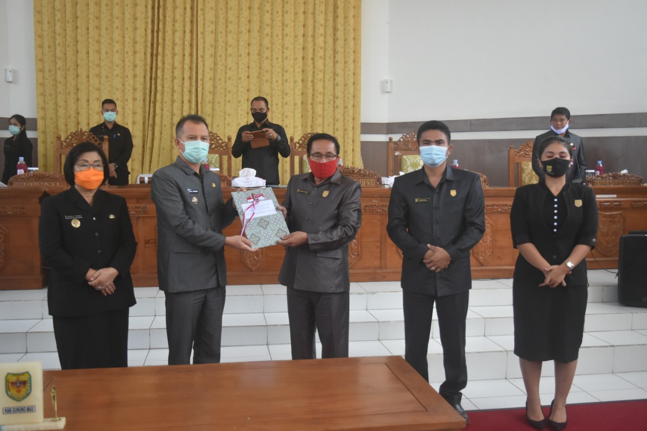 Bupati Gunung Mas Hadiri Sidang Paripurna DPRD Tentang Perubahan Anggaran 2020