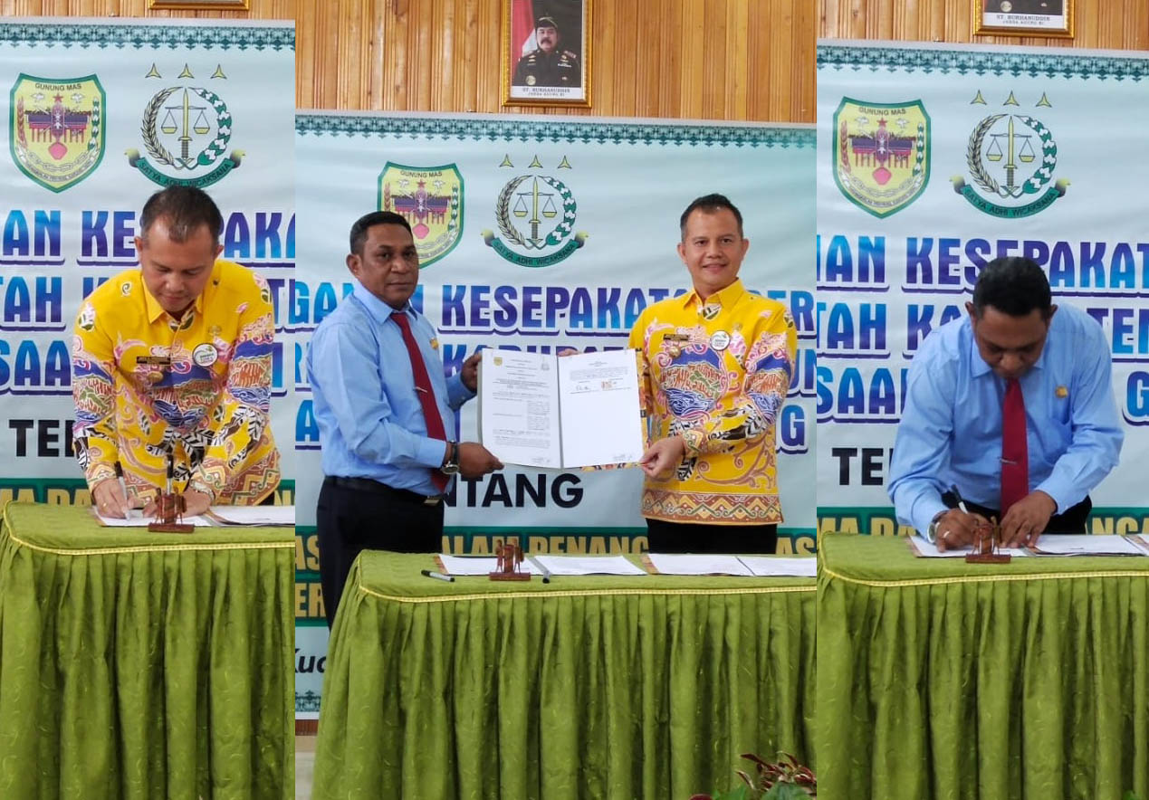 Bupati dan Kajari Gumas Teken Kerja Sama di Bidang Hukum