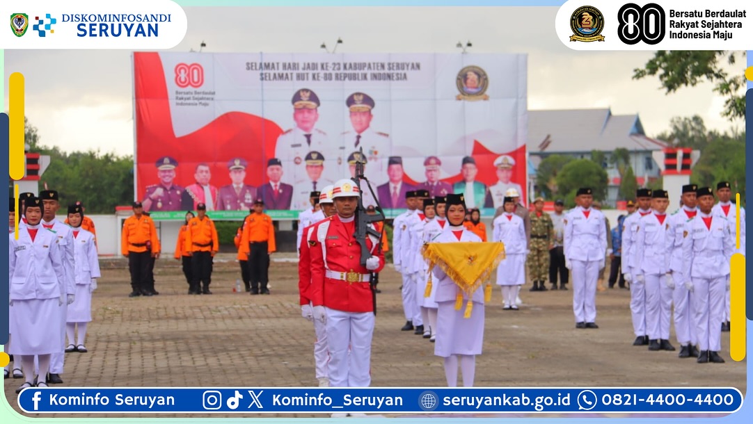 Peringatan HUT Ke-80 RI di Seruyan Berlangsung Khidmat, Bupati Ahmad Selanorwanda Pimpin Upacara