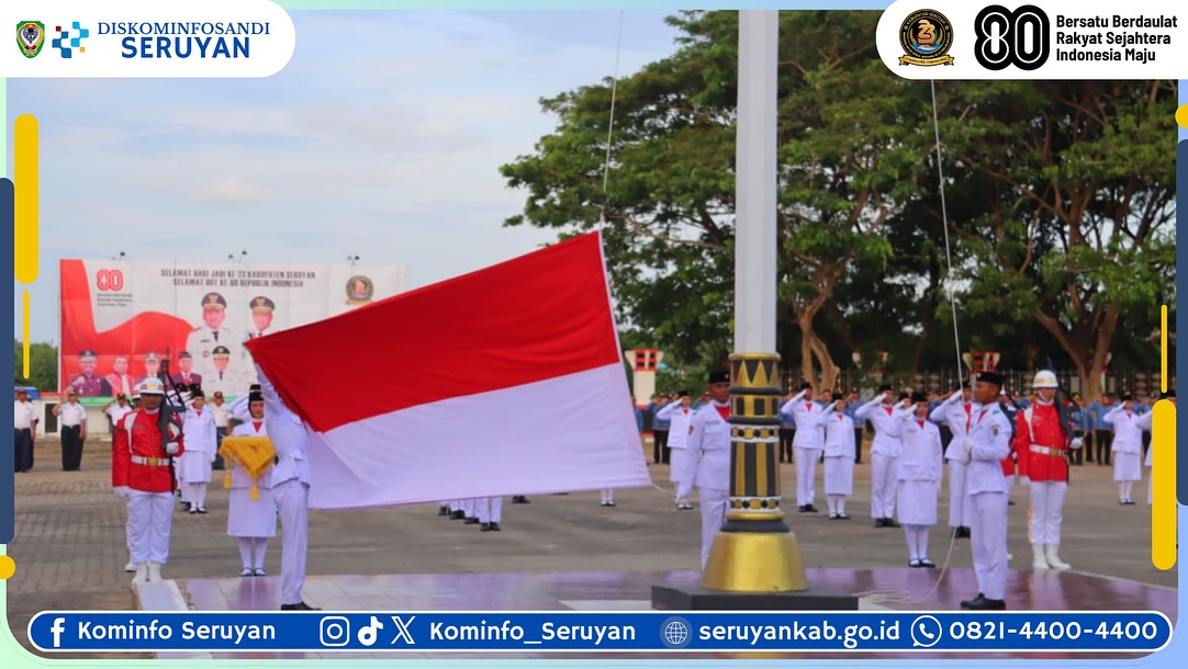 Upacara Penurunan Sang Merah Putih di Seruyan Tutup Rangkaian HUT Ke-80 RI
