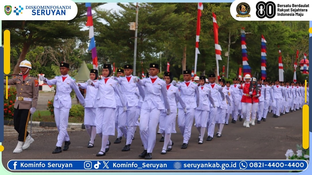 Upacara Penurunan Sang Merah Putih di Seruyan Tutup Rangkaian HUT Ke-80 RI