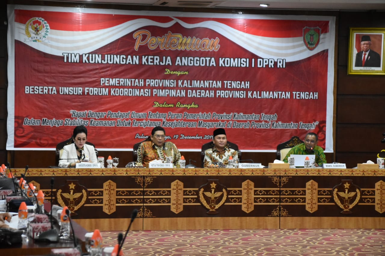 Bahas Stabilitas Keamanan di Kalteng, Gubernur Sugianto Hadiri Pertemuan Dengan Komisi I DPR RI
