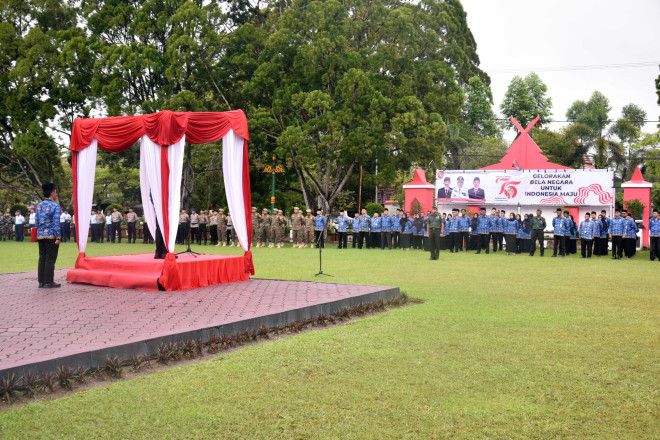 Upacara Peringatan Hari Bela Negara di Kobar Berlangsung Khidmat Meski Diguyur Hujan