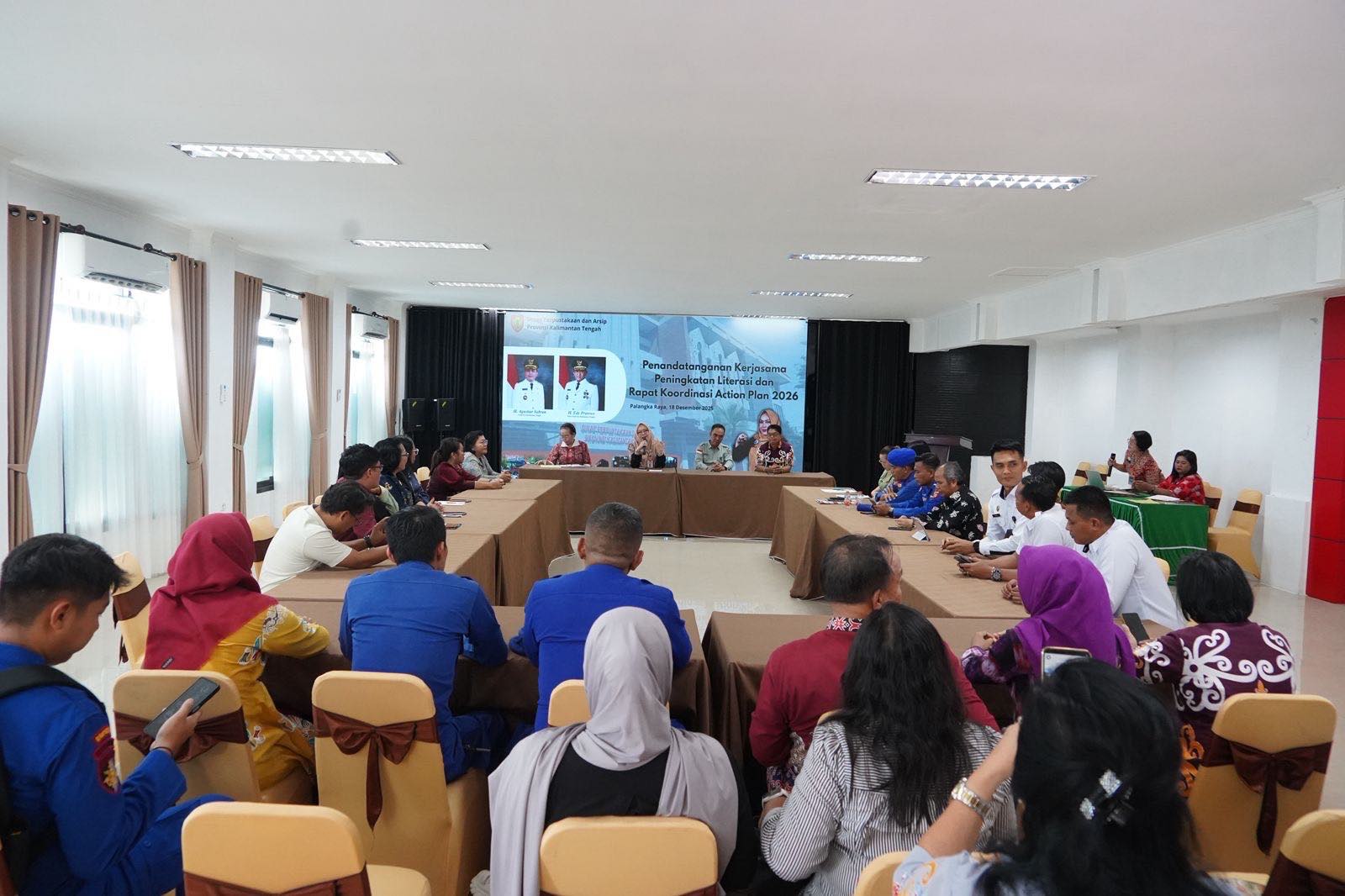 Tingkatkan Indeks Literasi, Dispursip Kalteng Gandeng 16 Mitra Strategis Susun Action Plan 2026