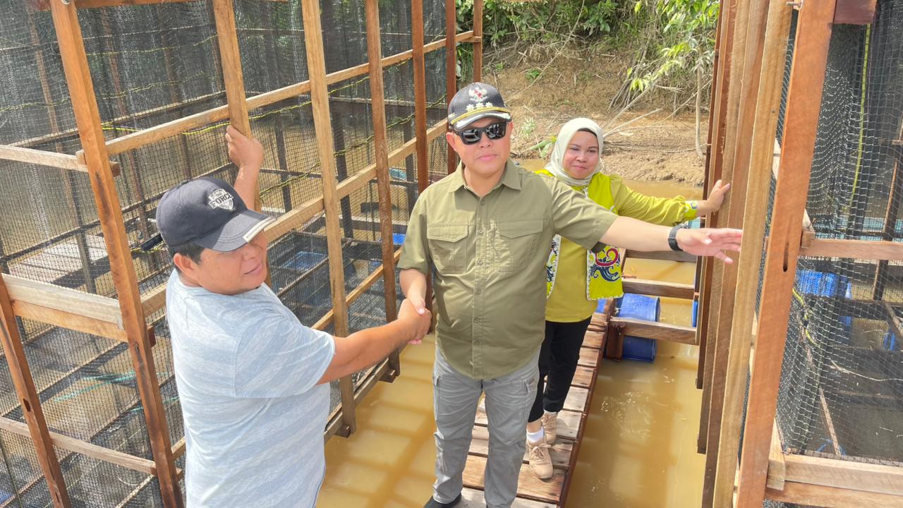 Deddy Winarwan Tinjau Keramba Ikan Milik Warga di Buntok Seberang
