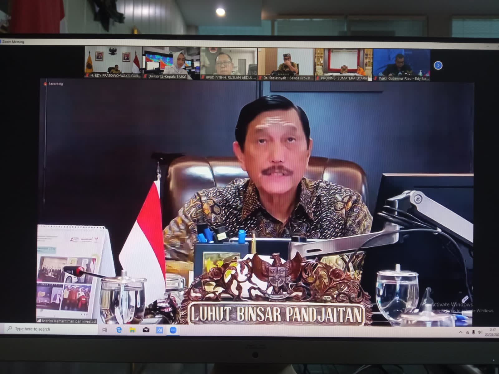 Hadiri Rakor Mitigasi Bencana Hidrometeorologi Musim Kemarau 2023, Wagub Edy Pratowo Sampaikan Langkah Antisipatif Kalteng