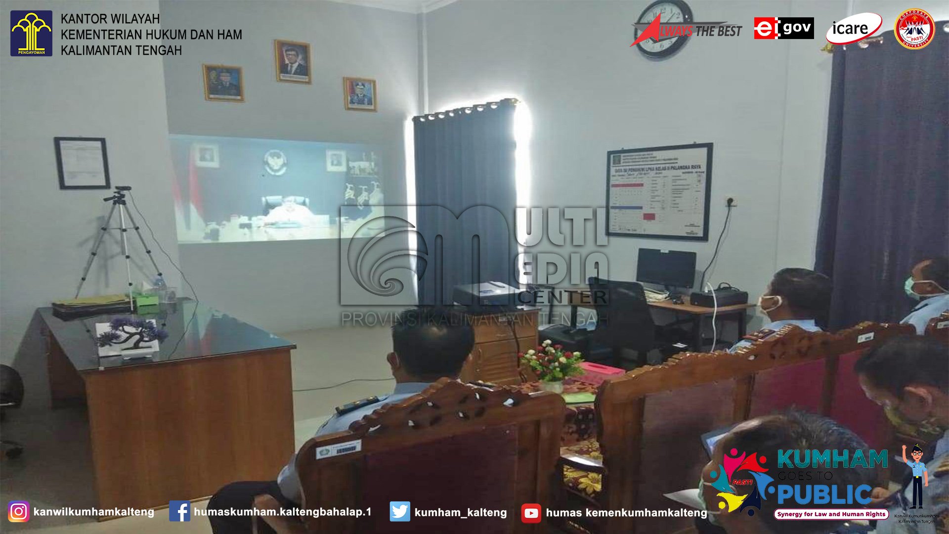 LPKA Palangka Raya Ikuti Teleconference Menteri Hukum dan HAM  RI
