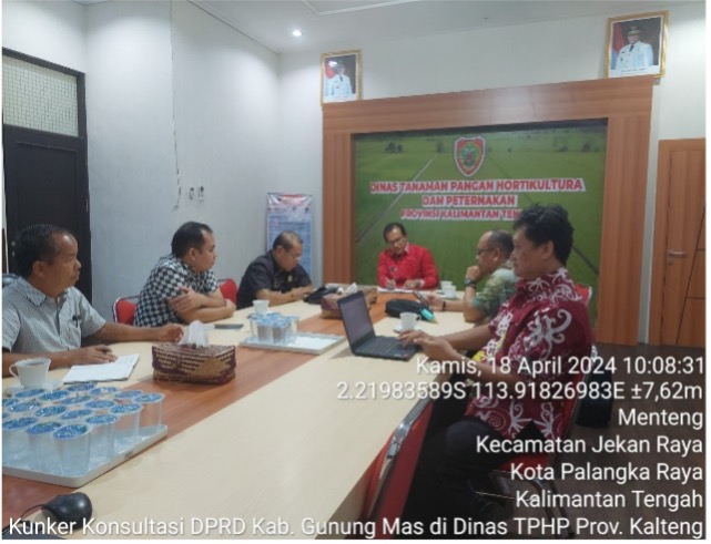 Dinas TPHP Prov. Kalteng Terima Kunker Anggota DPRD Kabupaten Gunung Mas