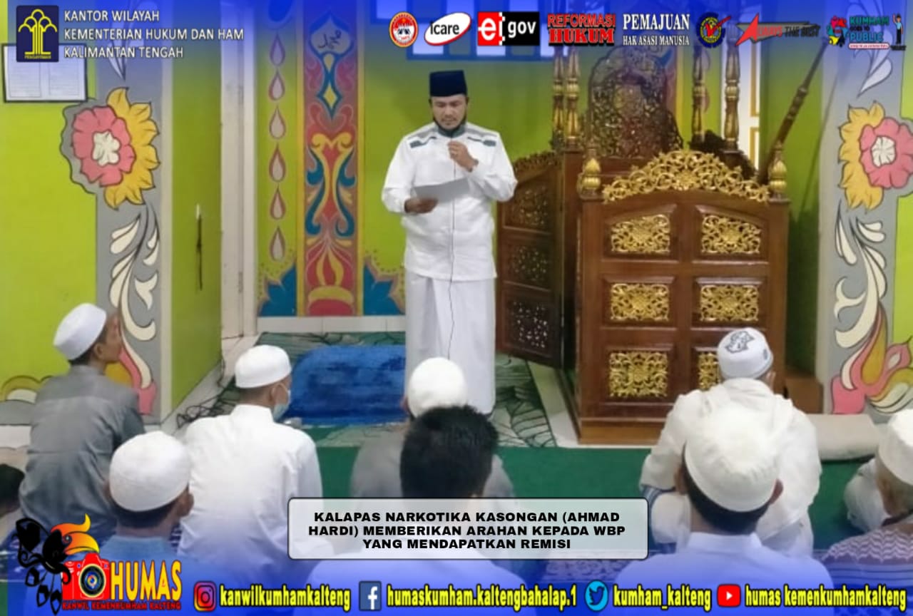 Dua Ratus Sembilan Puluh Tiga Warga Binaan Lapas Narkotika Kasongan Dapatkan Remisi Khusus Hari Raya 1442 H