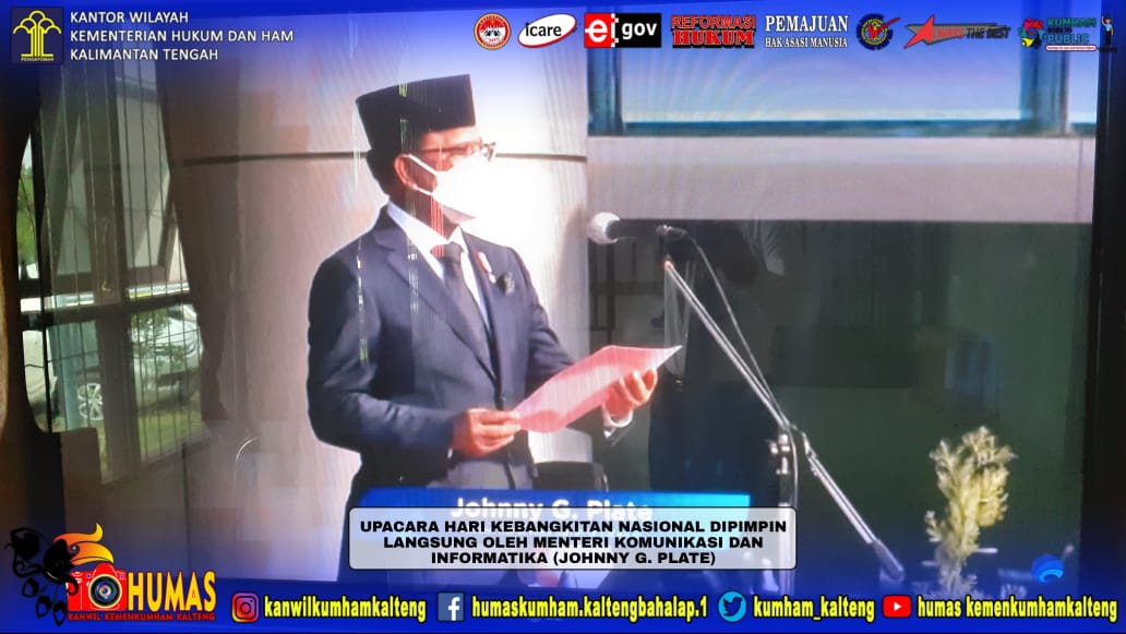 Lapas Narkotika Kasongan Ikuti Upacara Hari Kebangkitan Nasional Tahun 2021 Secara Virtual