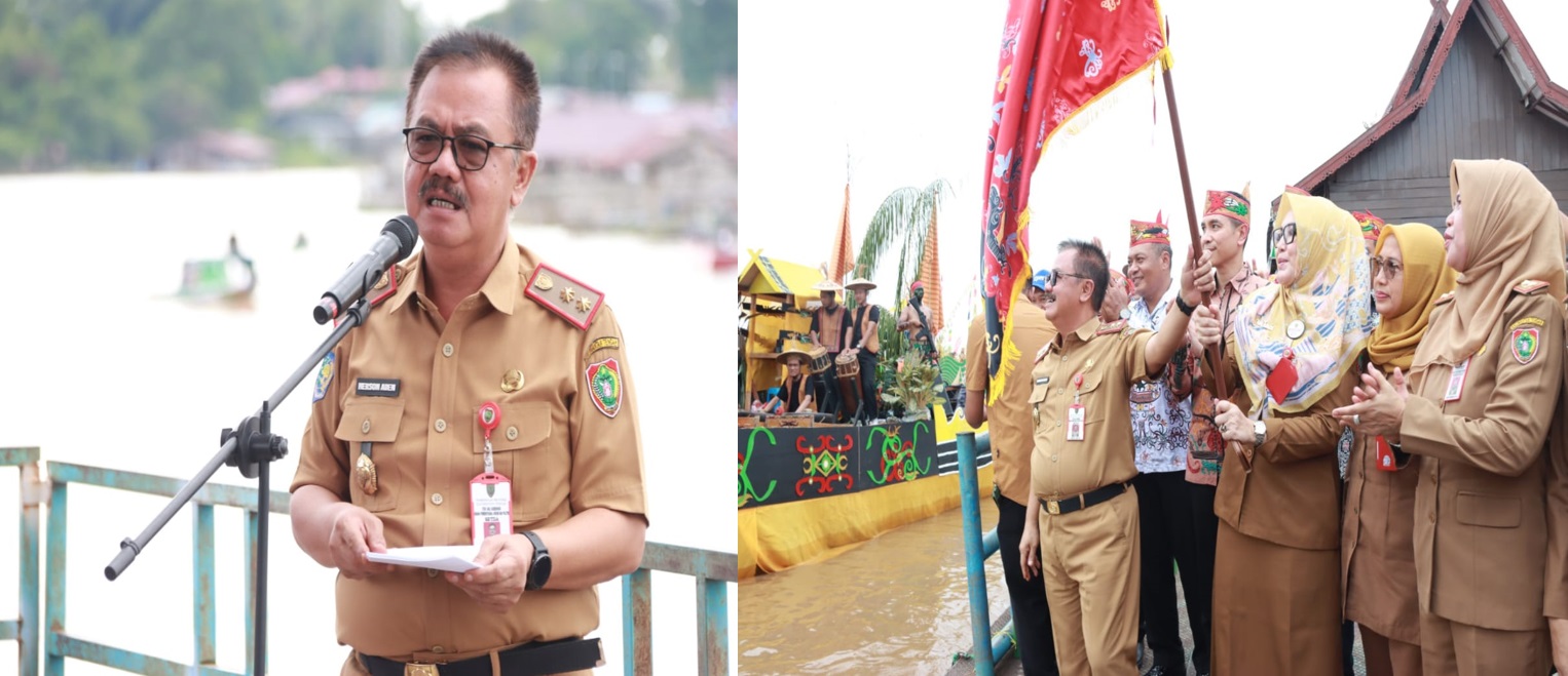 Angkat Tema Banama Naga Lanting Laluhan, DPMPTSP Semarakkan Lomba Perahu Hias Hari Jadi Ke-67 Provinsi Kalteng