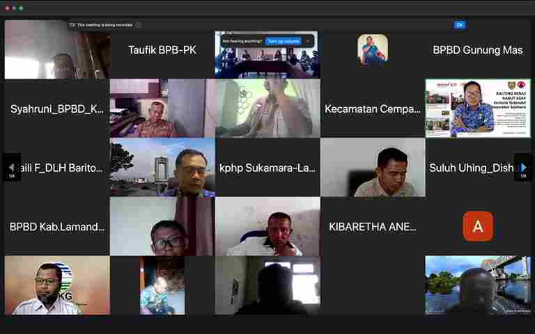 Cegah Karhutla, BPBD Prov. Kalteng Gelar Rapat Diseminasi Prediksi Musim Kemarau Secara Daring