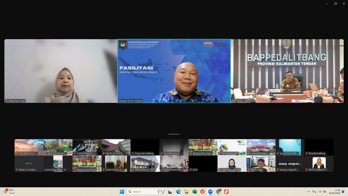 Kepala BAPPERIDA Prov. Kalteng Pimpin Rapat Konsultasi Ranwal RPJMD 2025–2029 Bersama Bangda Kemendagri
