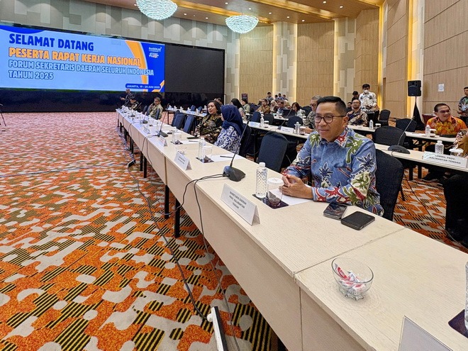 Plt Sekda Kalteng Leonard S Ampung Ikuti Rakernas Forsesdasi 2025 di Jakarta