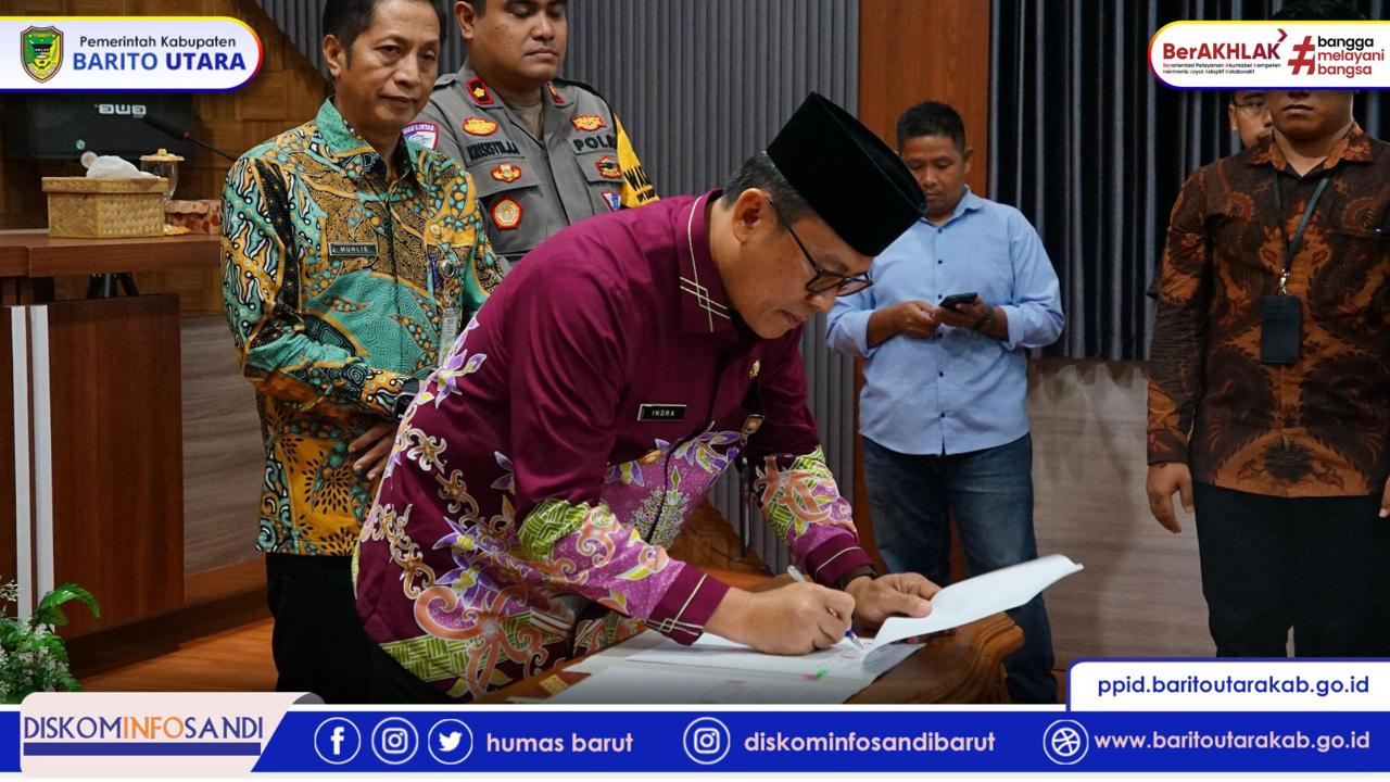 Pemkab Barito Utara Lakukan Penandatanganan Addendum NPHD PSU Pilkada Pasca Putusan MK