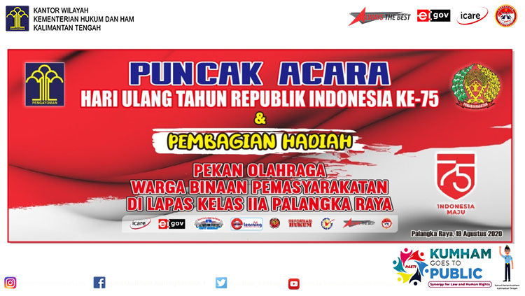 Puncak Acara HUT RI Ke-75 dan Pembagian Hadiah POR WBP Lapas Palangka Raya