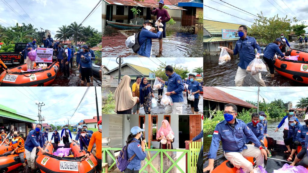 Peduli Banjir, Dislutkan Prov. Kalteng Berikan Bantuan Bagi Warga Terdampak Banjir di Palangka Raya 