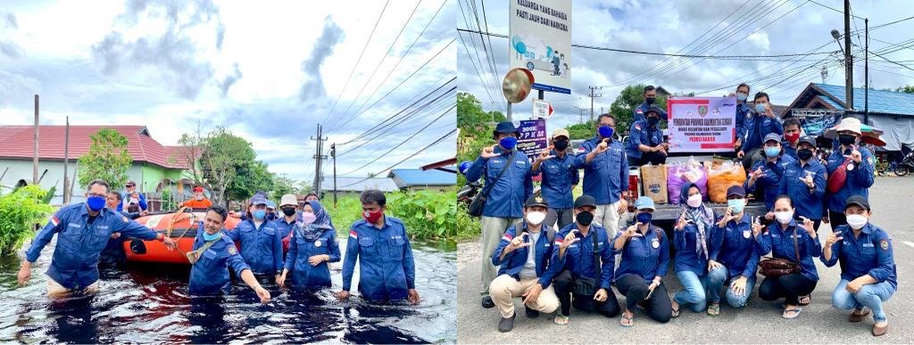 Peduli Banjir, Dislutkan Prov. Kalteng Berikan Bantuan Bagi Warga Terdampak Banjir di Palangka Raya 