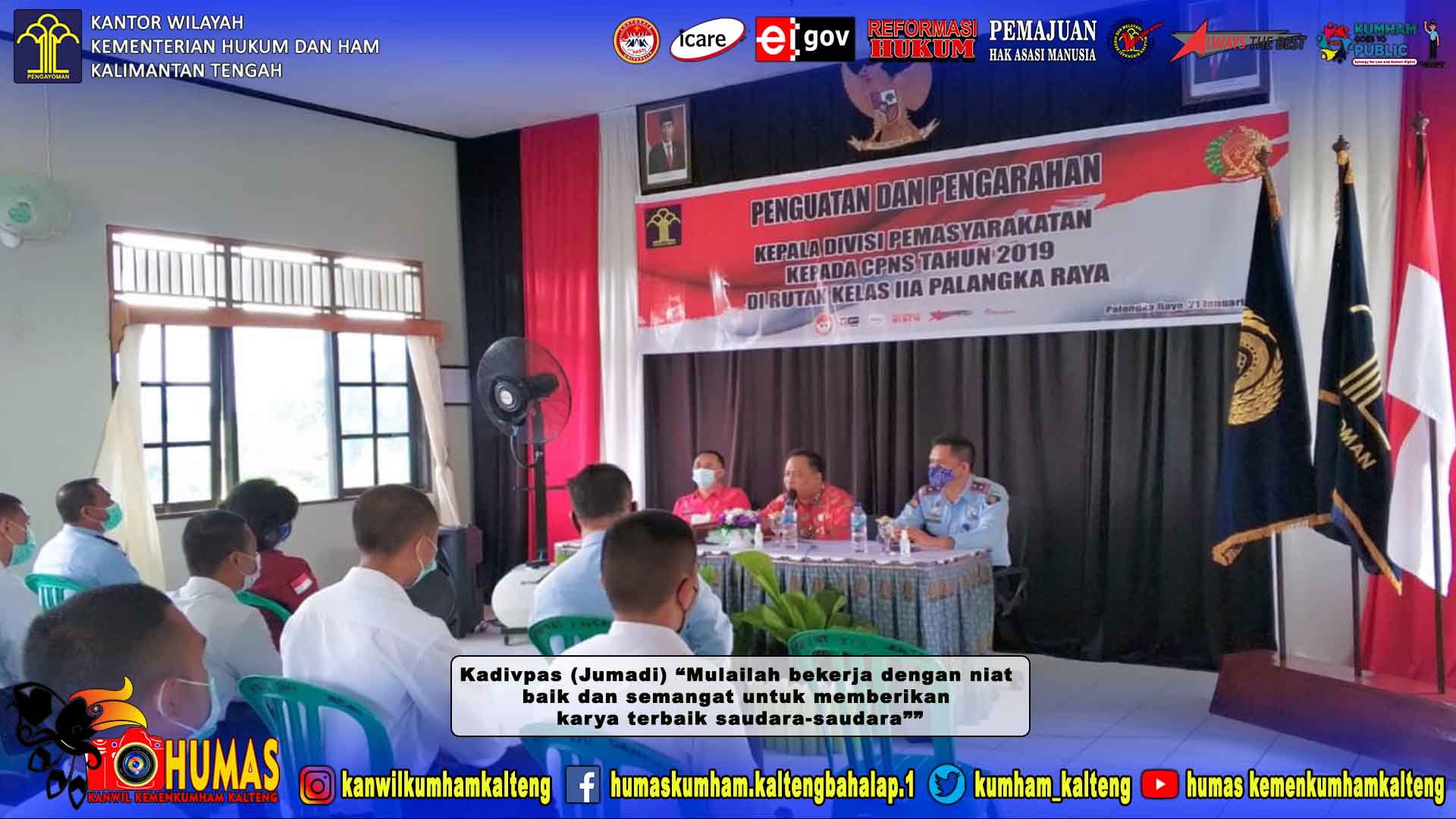 Kepala Rupbasan Ikuti Penguatan dan Pengarahan Kepala Divisi Pemasyarakatan Kepada CPNS Tahun 2019