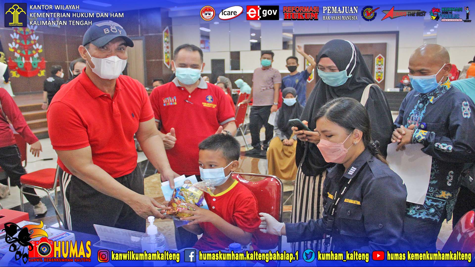 Vaksinasi Anak, Lansia Serta Booster di Kanwil Kemenkumham Kalteng Berjalan Lancar 