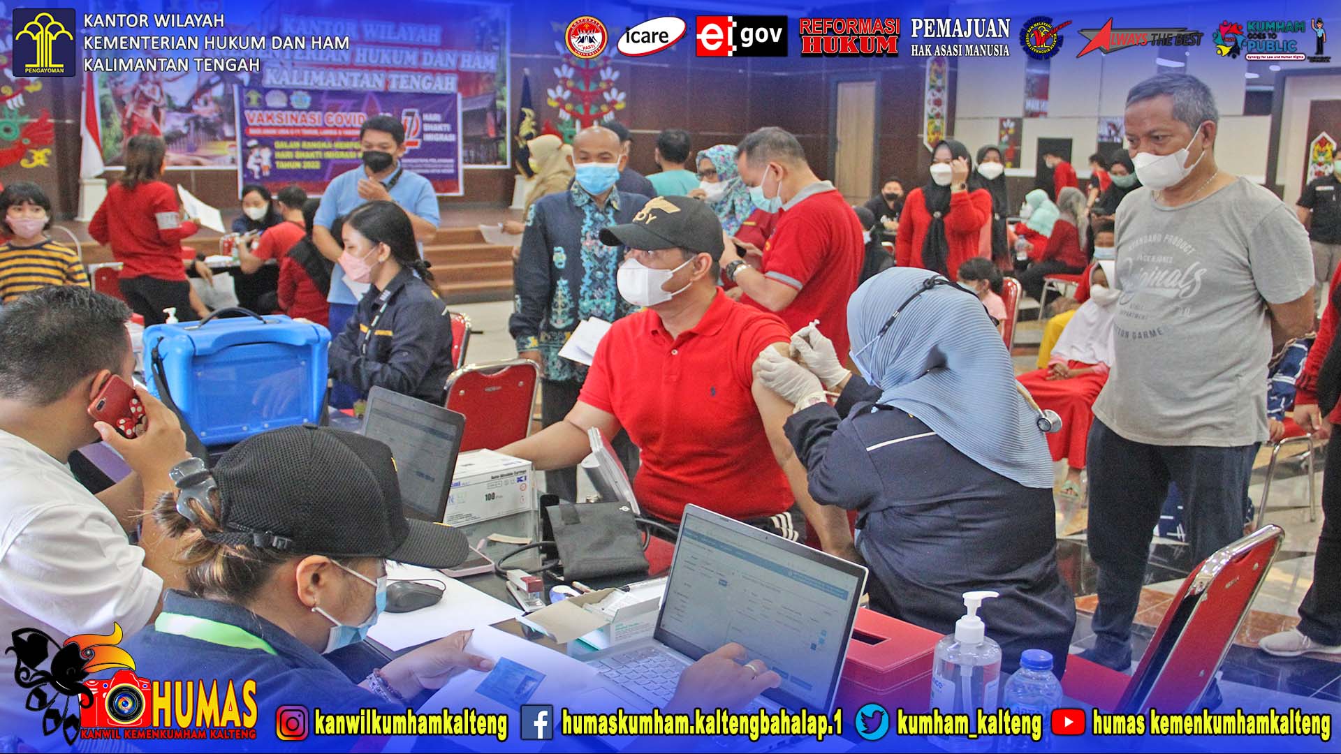 Vaksinasi Anak, Lansia Serta Booster di Kanwil Kemenkumham Kalteng Berjalan Lancar 