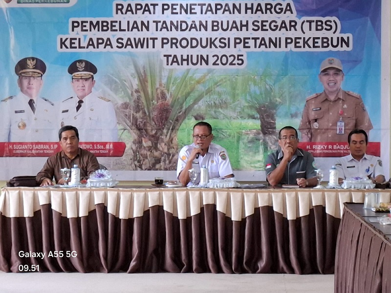 Gelar Rapat Penetapan Harga Pembelian TBS Periode I Bulan Februari 2025, Harga TBS dan CPO Kalteng Naik