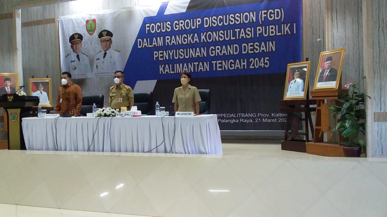Sahli Gubernur Bidang Pemerintahan, Hukum dan Politik Buka FGD Konsultasi Publik Tahap I Penyusunan Grand Design Kalteng Tahun 2045