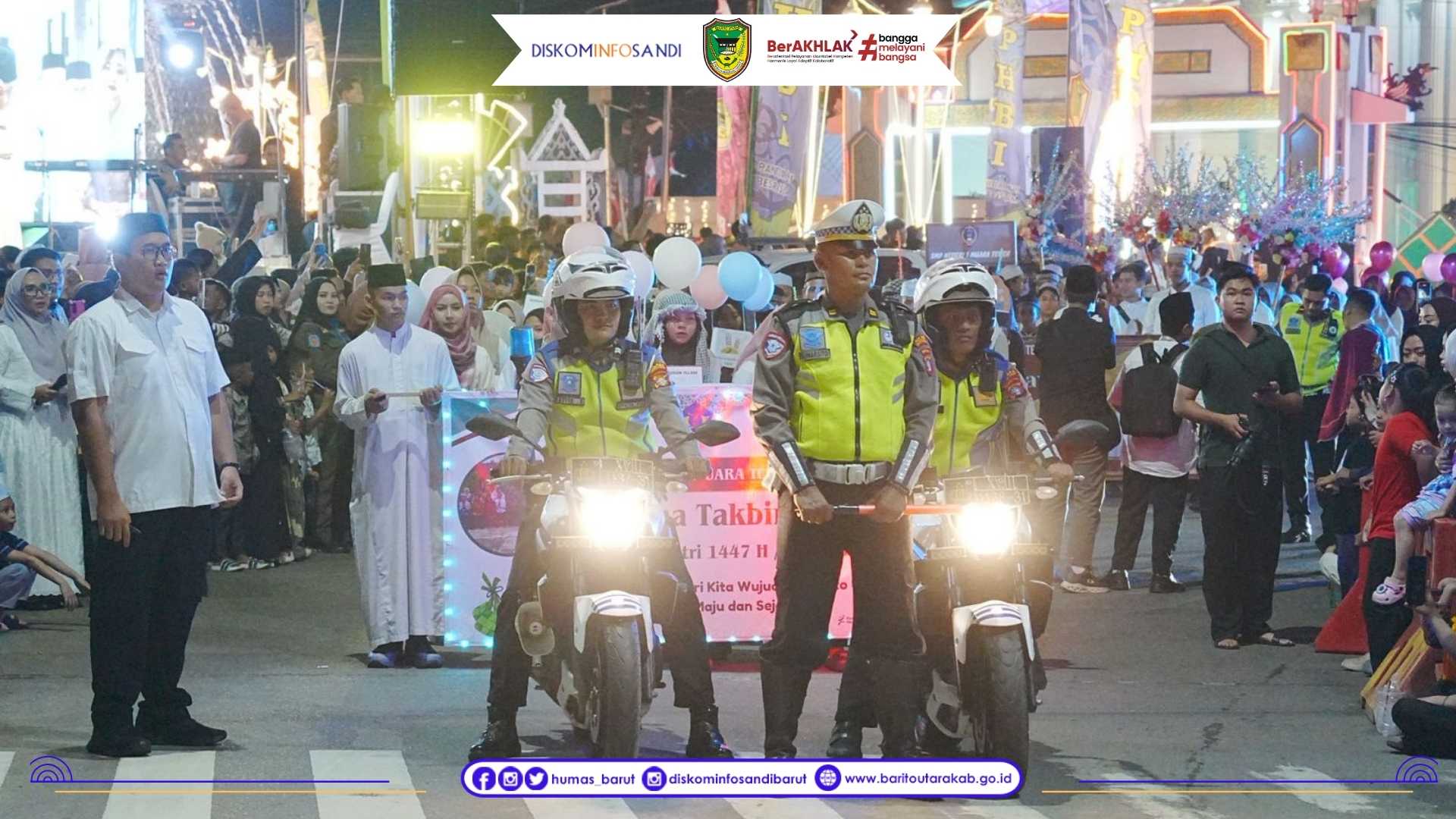 Pawai Takbir Mobil Hias dan Jalan Kaki Warnai Perayaan Idulfitri 1447 Hijriah di Barito Utara