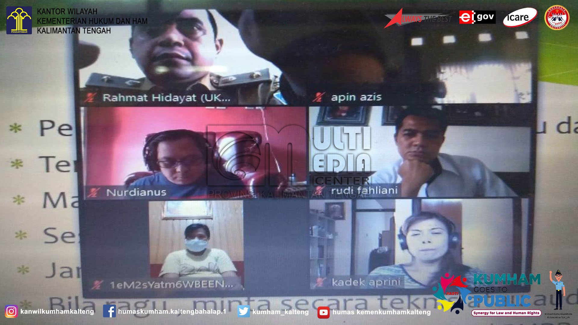 Barjas Kanwil Kemenkumham Kalteng Ikuti Teleconference Pengendalian Kontrak Pengadaan Barang/Jasa