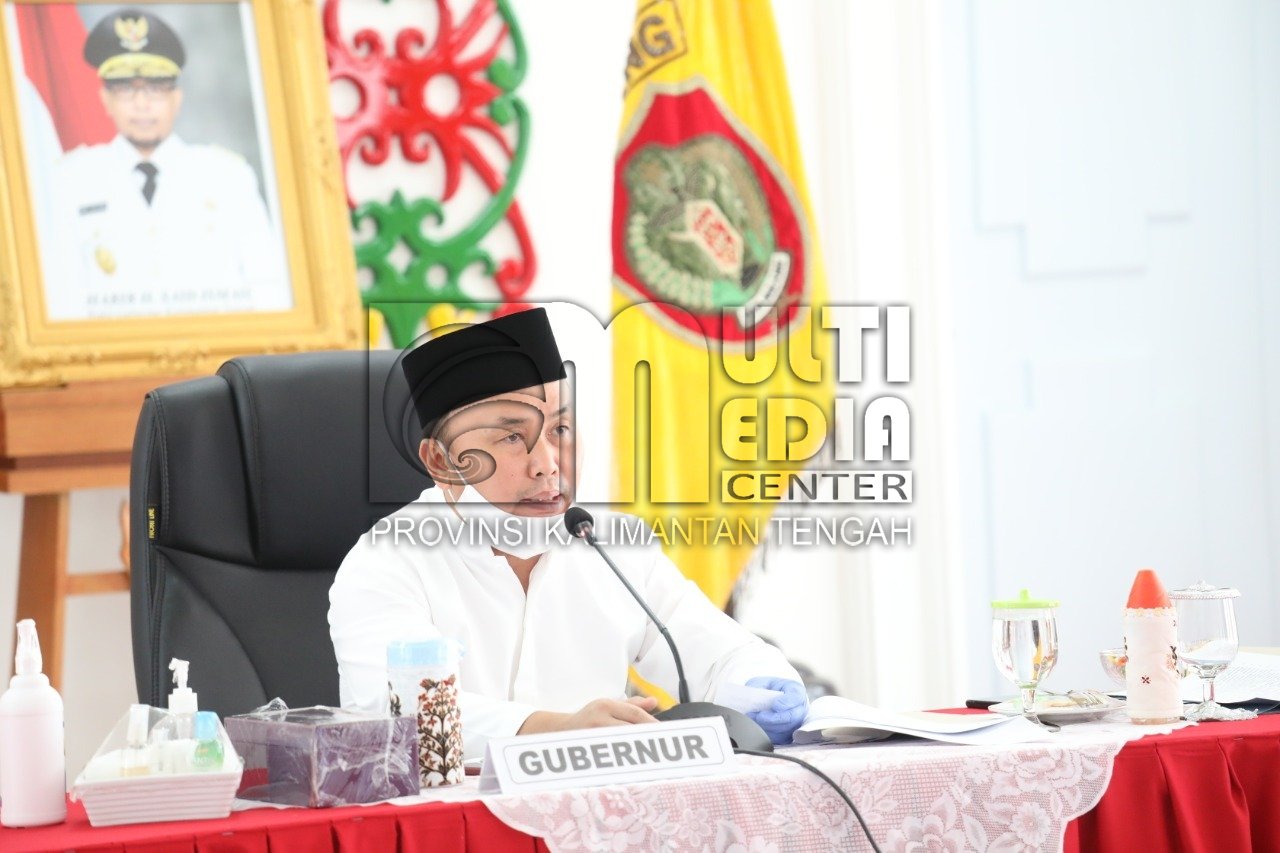 Gubernur Kalteng Berikan Arahan Kepada Kepala Daerah Wilayah Zona Merah Covid-19 di Kalteng