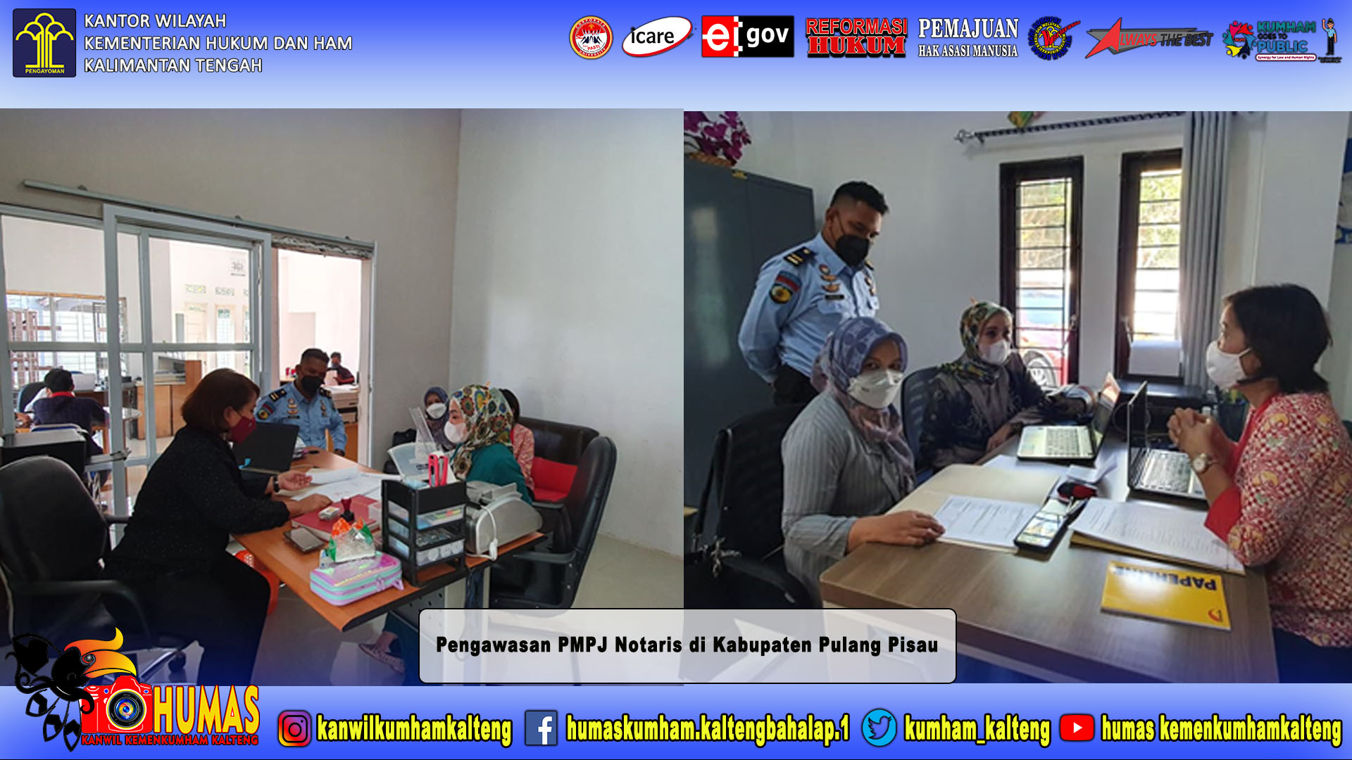 Divisi Pelayanan Hukum dan HAM Kanwil Kalteng Laksanakan Pengawasan PMPJ Notaris